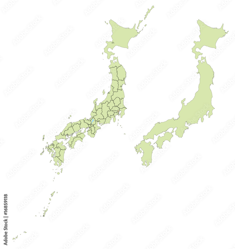 Fototapeta premium 詳細な日本地図