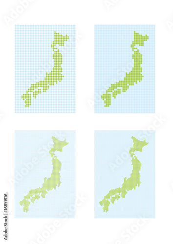 日本地図　ドット