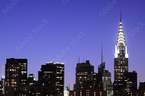 Midtown Manhattan skyline at Night Lights  NYC