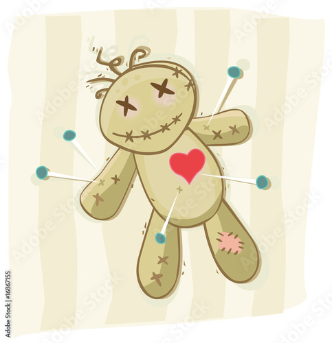 Voodoo doll. Old african symbol of death. Vector Illustration.
