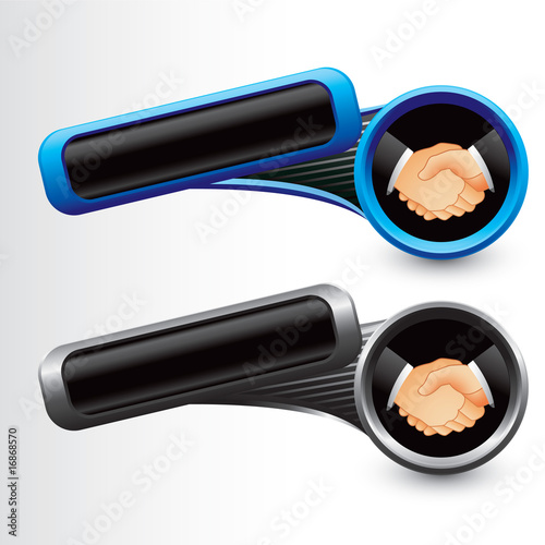 Tilted business handshake banners