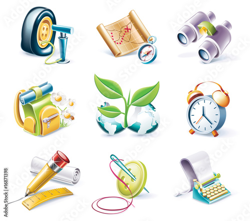 Vector cartoon style icon set. Part 10