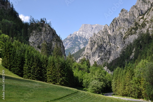 Alpine scenery with rocks and blue sky