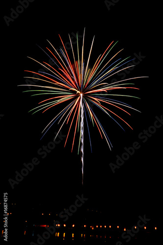 Fireworks isolated in black background
