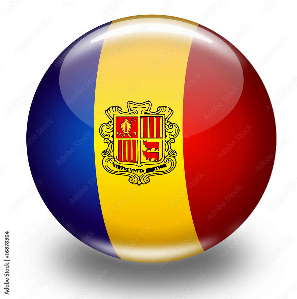 Obraz premium Kugel Andorra Fahne