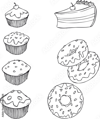 Kuchen, Muffins, Donuts, Torte, süß, lecker