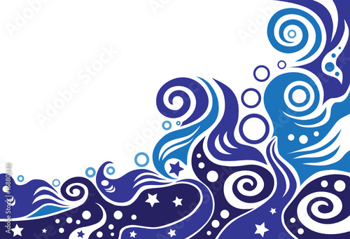 abstract blue waves background vector series