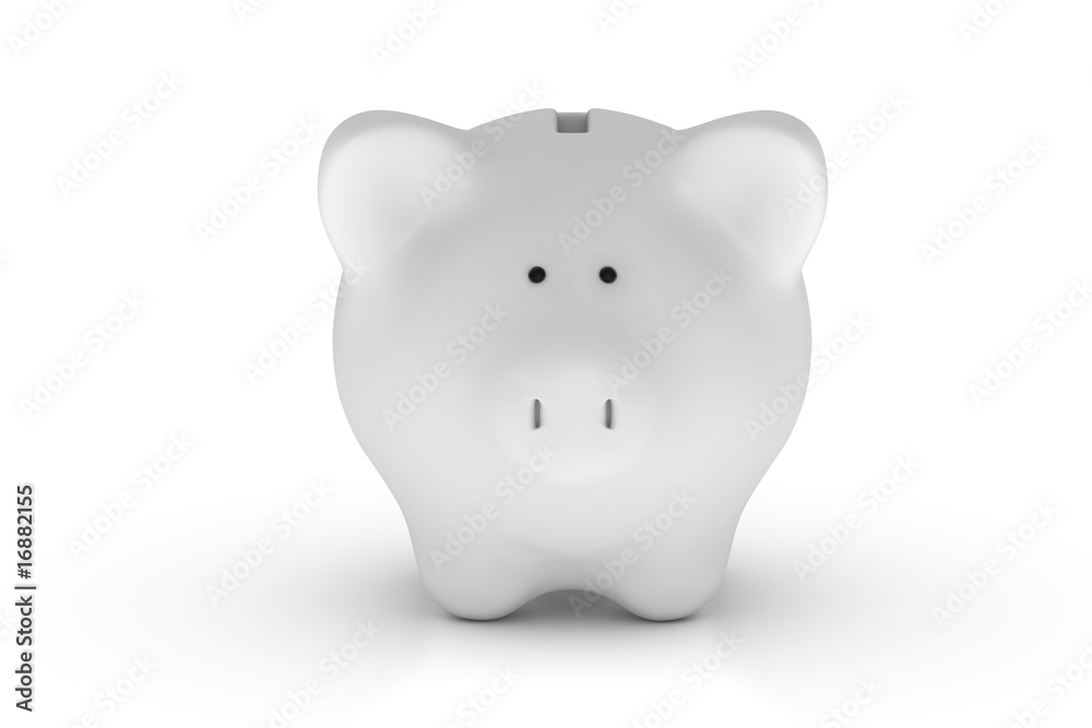 Piggy Bank over White Piggy Bank over White
