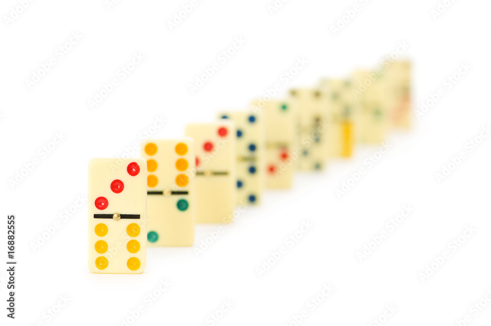 Obraz premium Colourful dominoes isolated on the white