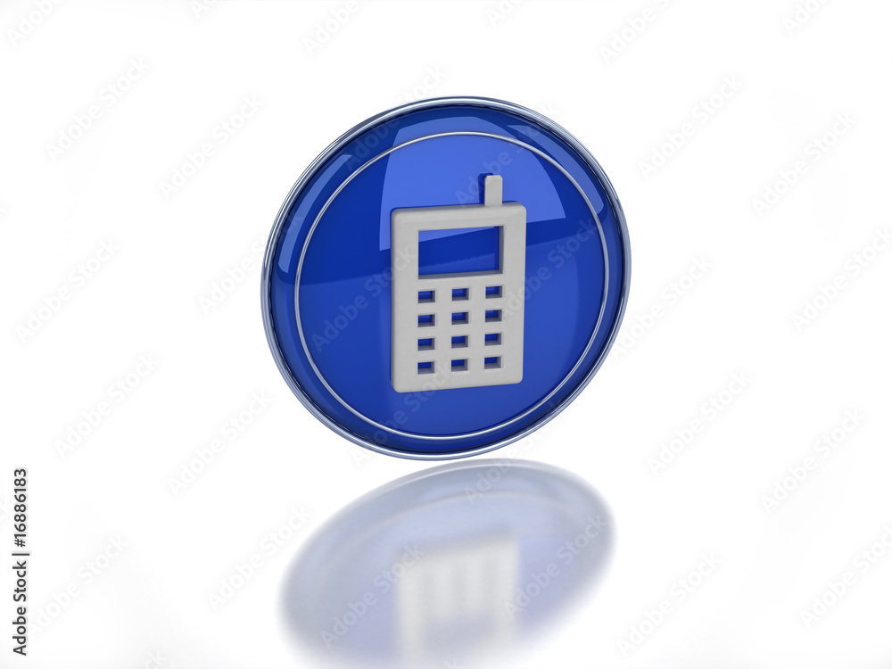 3D enabled mobile telephone icon on white background 3D enabled mobile telephone icon on white background