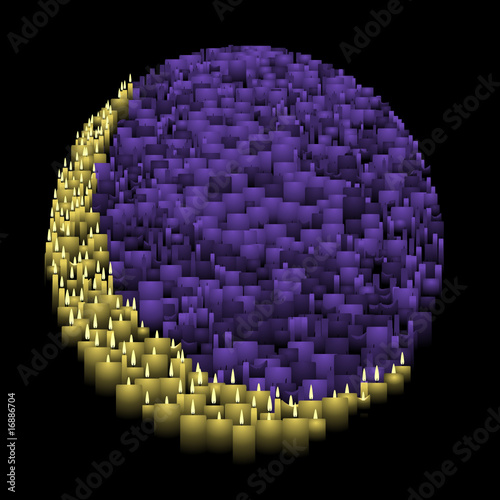 Candle moon illustration