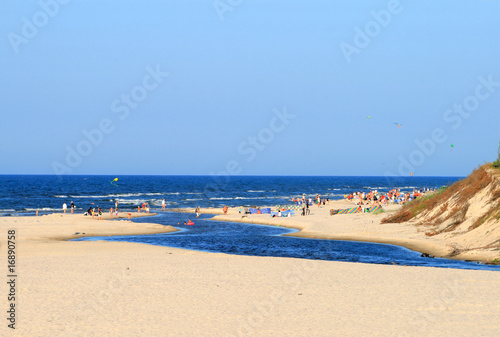 River and a cliff on the seashore