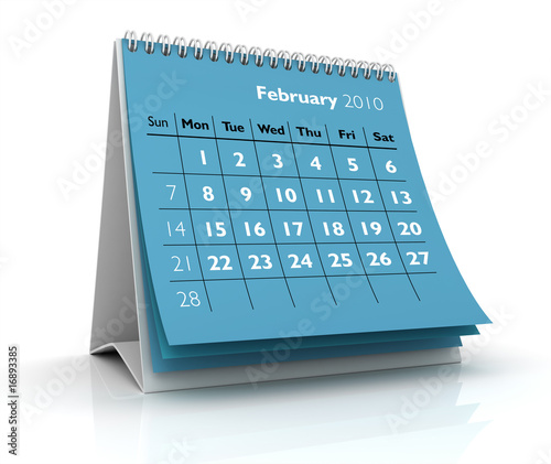 2010 calendar. February