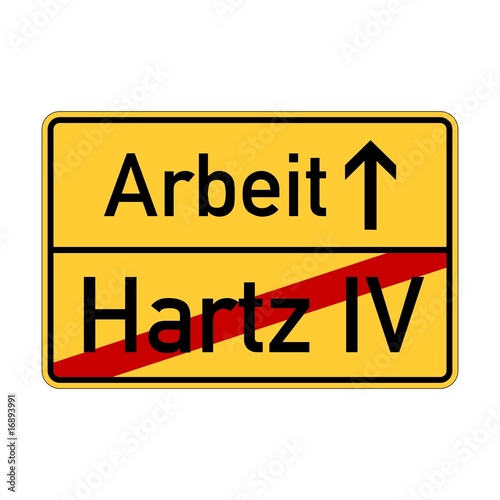 Ortsschild Ausfahrt Hartz IV - Vektor