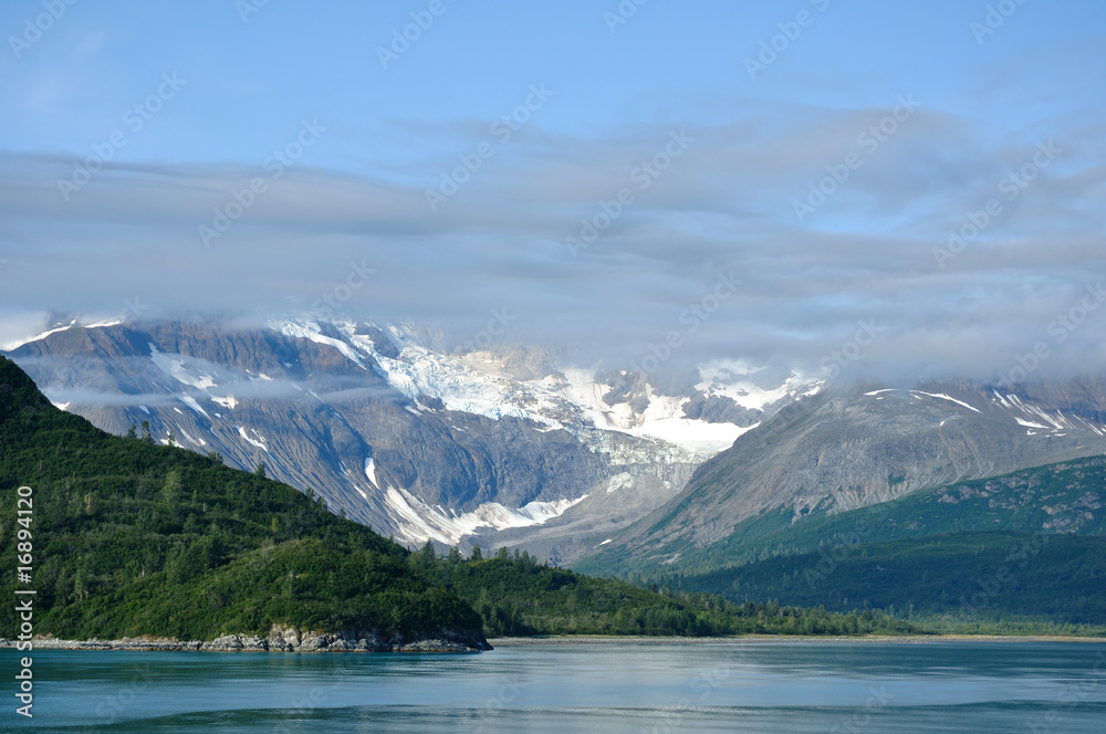 Mountains and Glacier, Glacier Bay National Park, Alaska