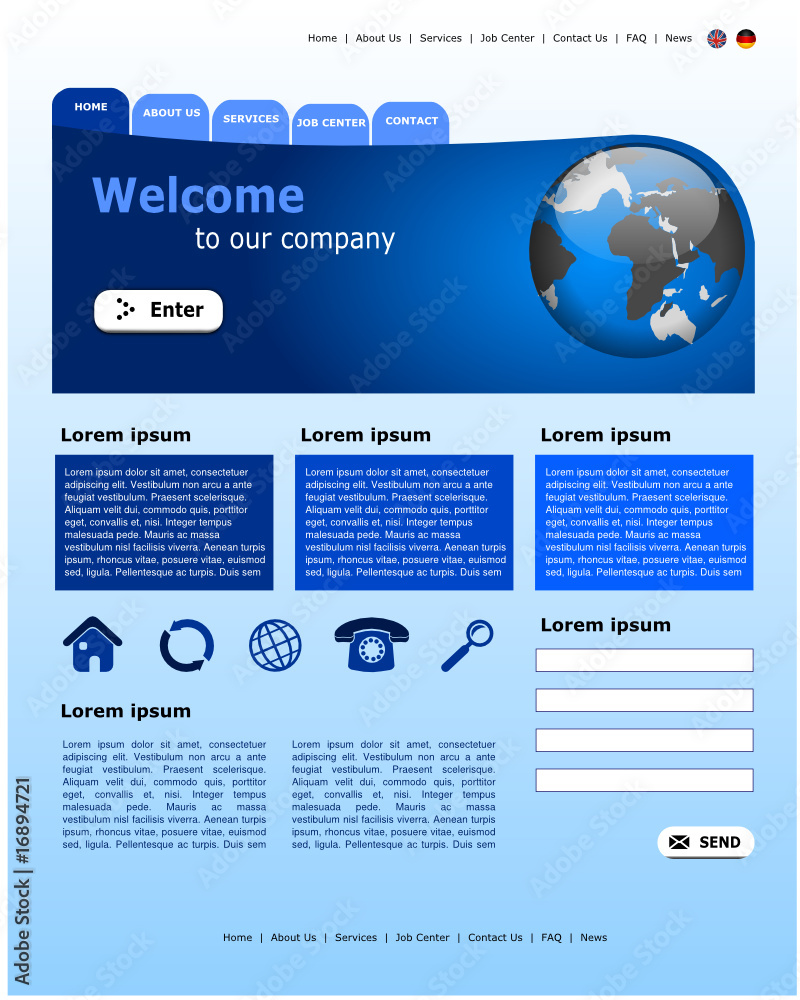 Website Template Business blue