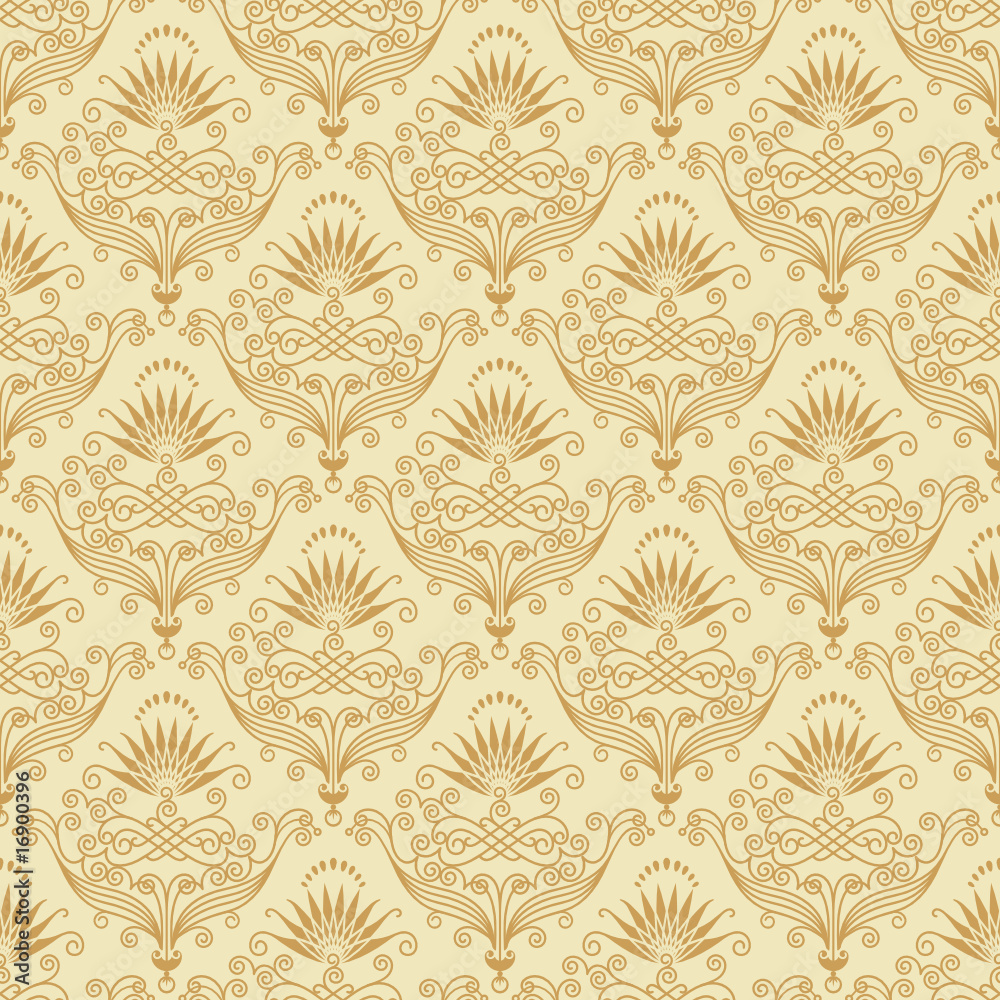 Seamless both side Damask wallpaper. Vector layered. Seamless both side Damask wallpaper. Vector layered.