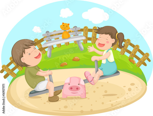kids on seesaw