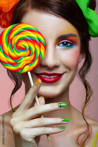 Girl with lollipop photo