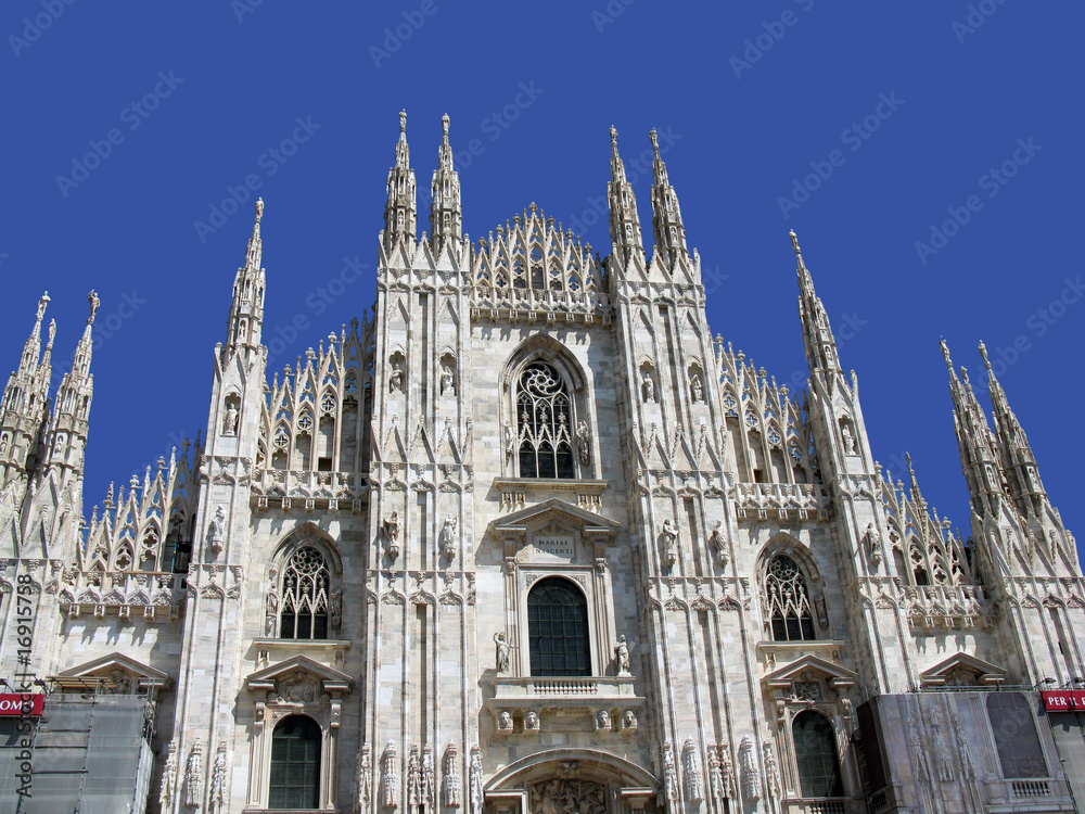 Milan Cathedral under reconstruction in 2008. Milan, Italy.