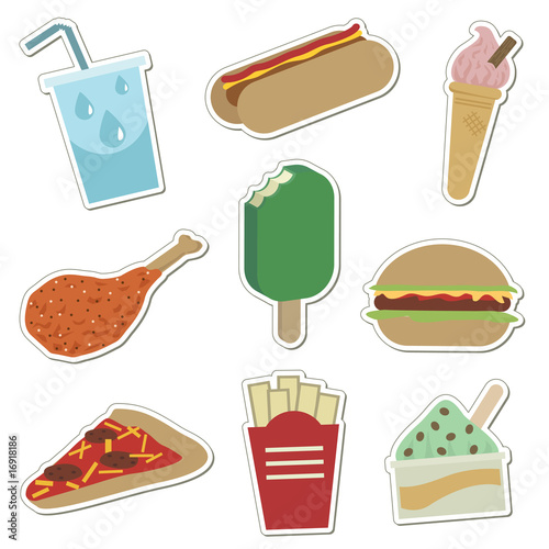fast food stickers