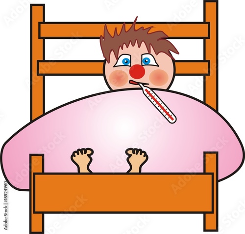 ill boy in bed