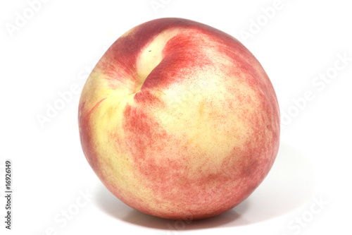 single peach in close up