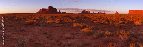 Colored Monument Valley during sunset