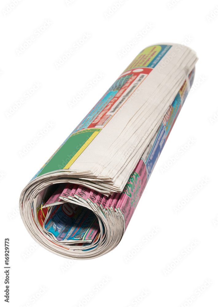 Rolled newspapers isolated on white. Rolled newspapers isolated on white.
