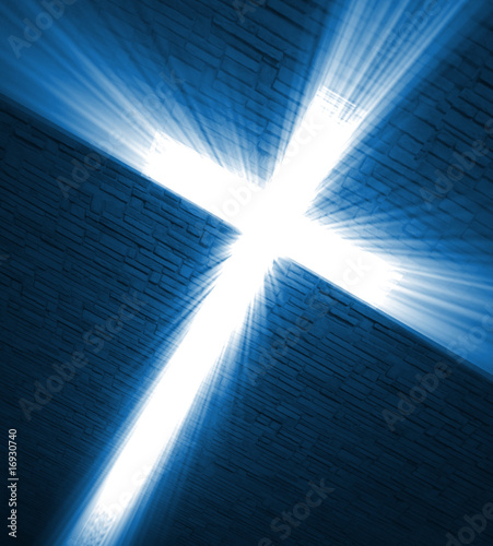 Canvas Print Christian cross of light