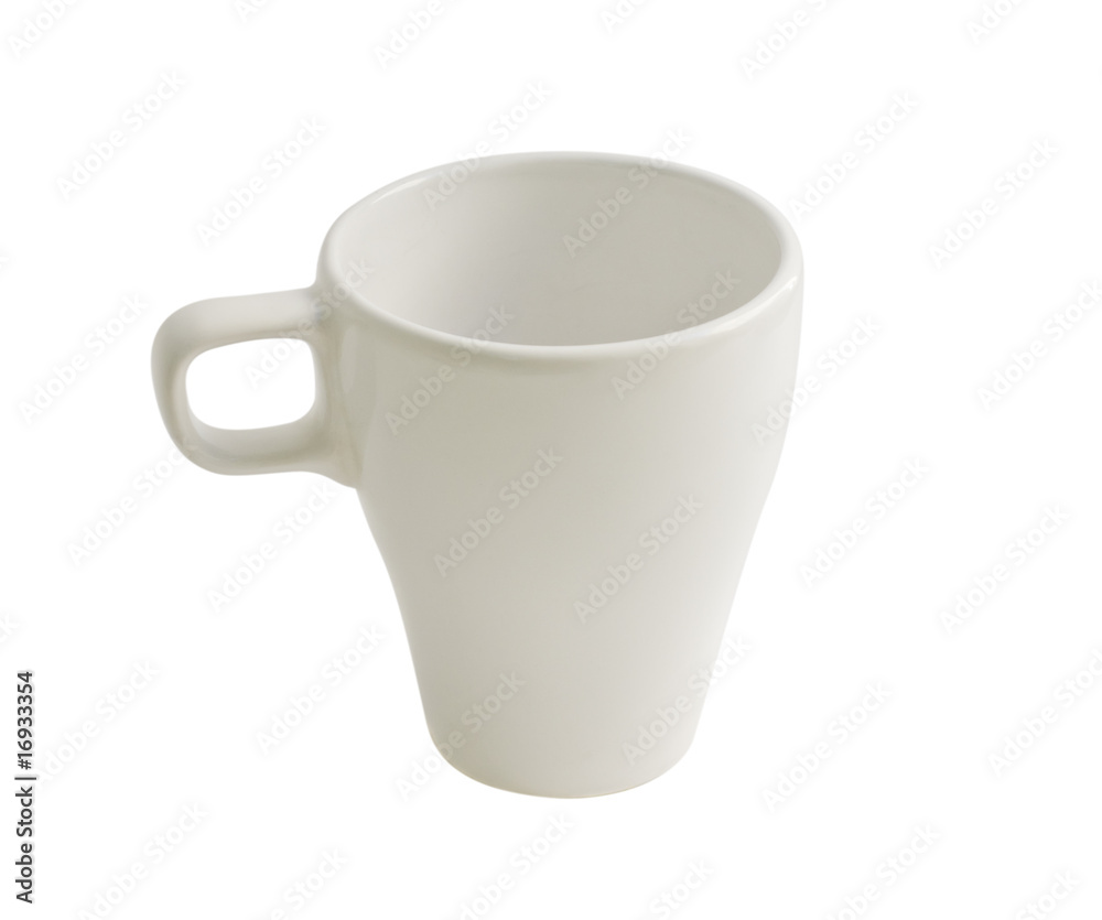 White cup isolated on white with clipping path White cup isolated on white with clipping path
