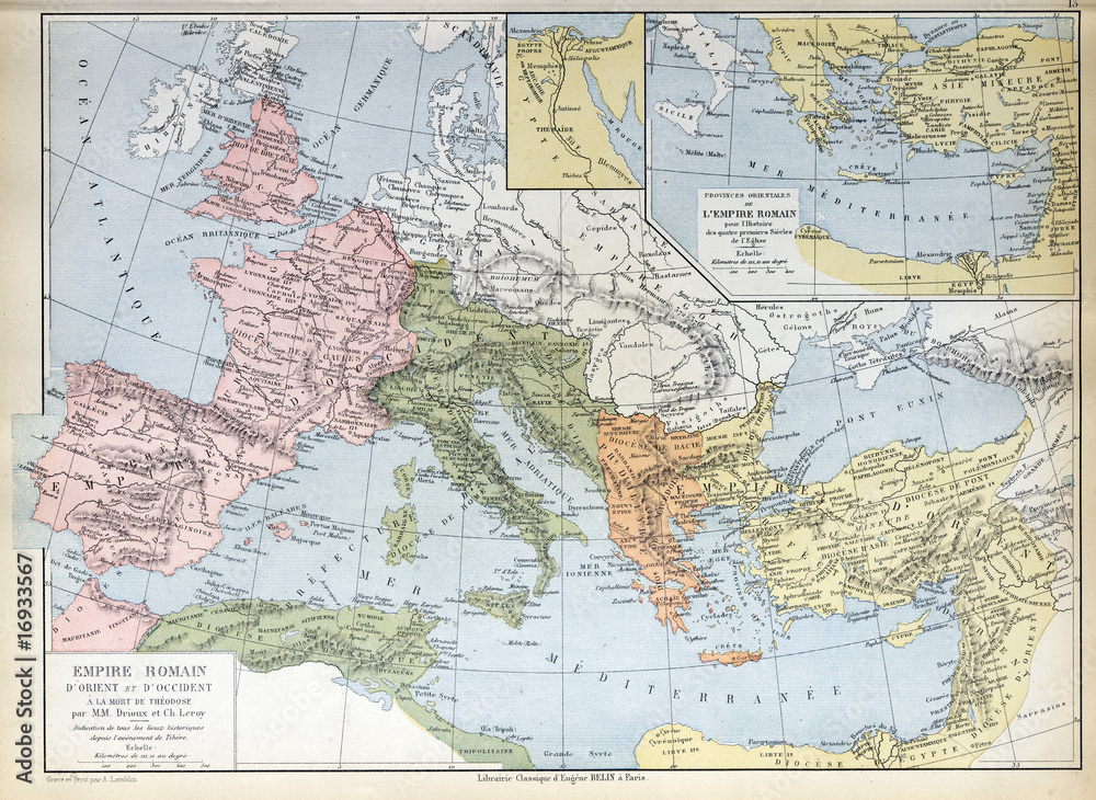 Old map of the Roman Empire, 1883 Stock Photo | Adobe Stock