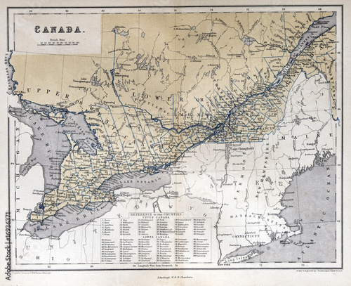 Old map of Canada, 1870