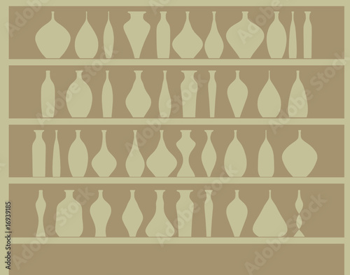 Bottles in wine cellar