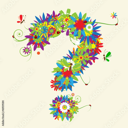 Question mark. Floral design. See also signs in my gallery