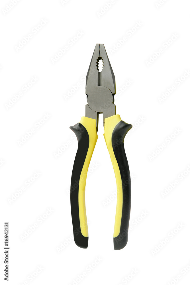 Pince universelle gainée sur fond blanc Pince universelle gainée sur fond blanc