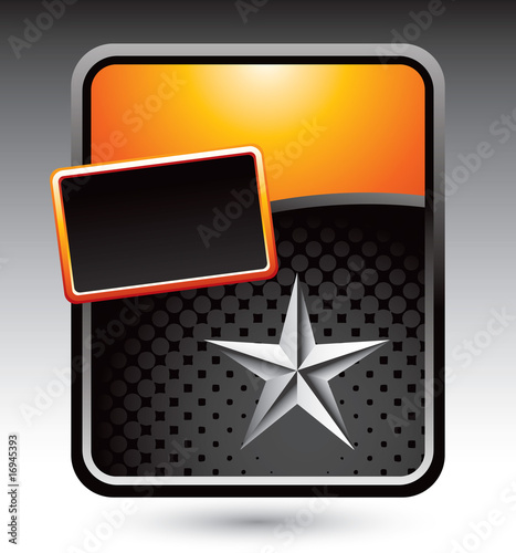 Silver star on orange sylized banner photo