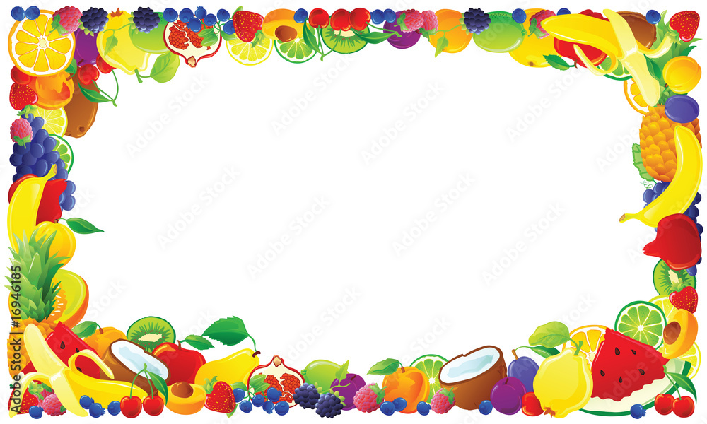 Colorful fruit frame