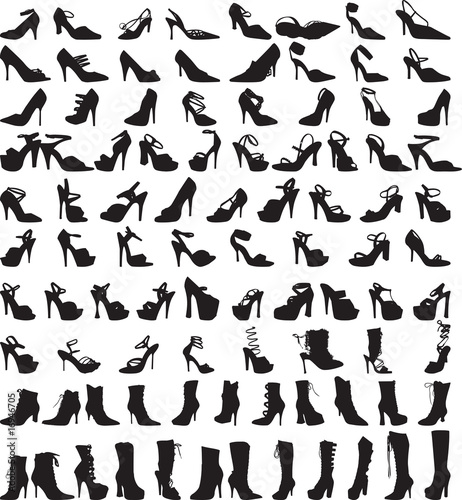 A very large collection of almost 100 shoe silhouettes.