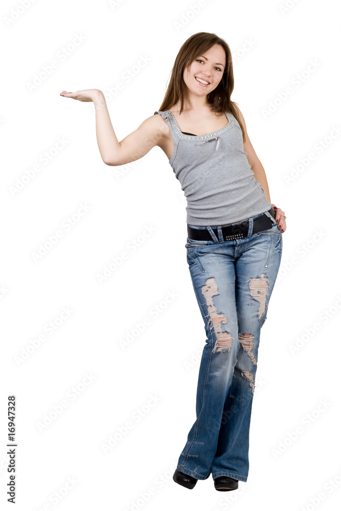 Smiling lovely young woman. Isolated on white Smiling lovely young woman. Isolated on white