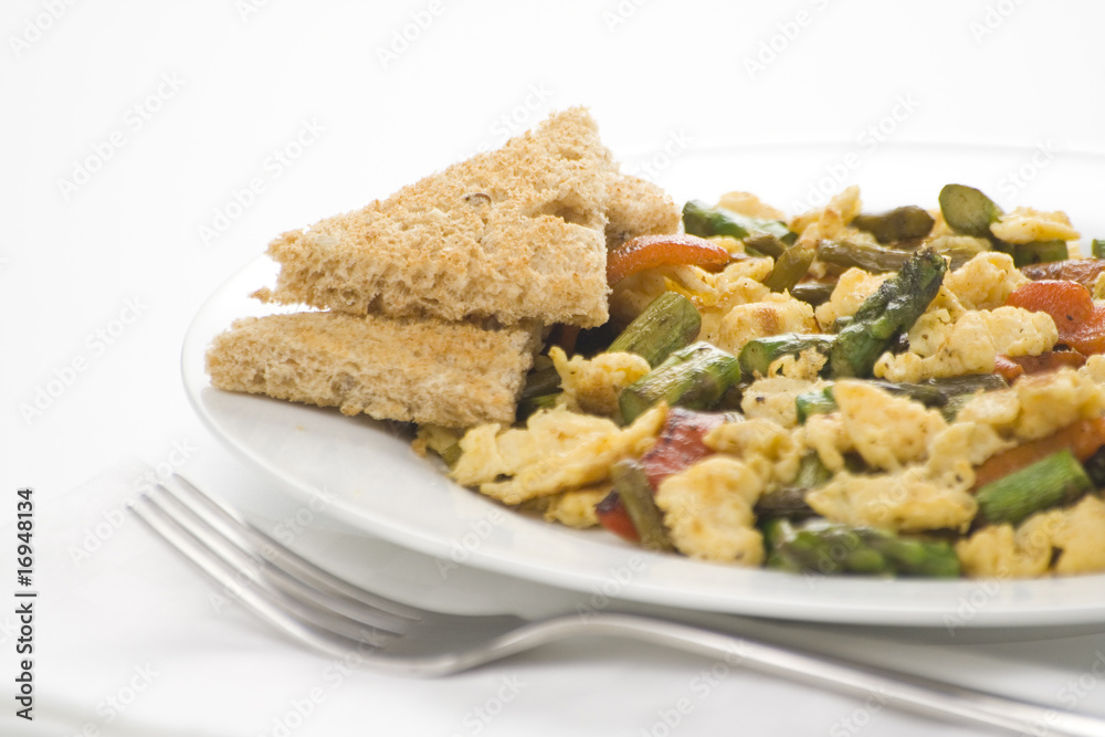 asparagus omelette red pepper and slices of bread asparagus omelette red pepper and slices of bread