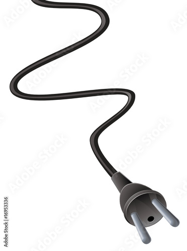 Cable électrique type E noir (détouré)