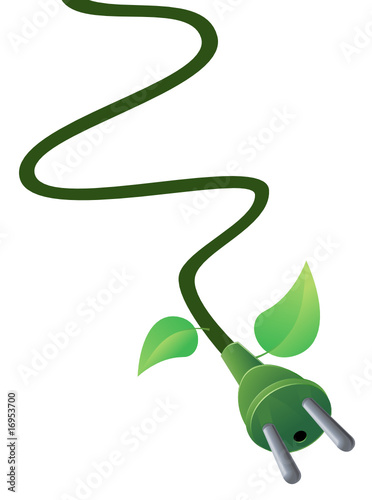 Cable électrique type E vert (détouré)