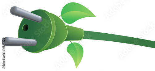 Câble électrique type E vert droit (détouré)