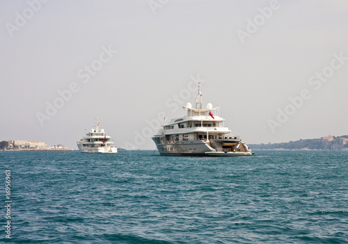 Two Luxury Yachts Off Cannes