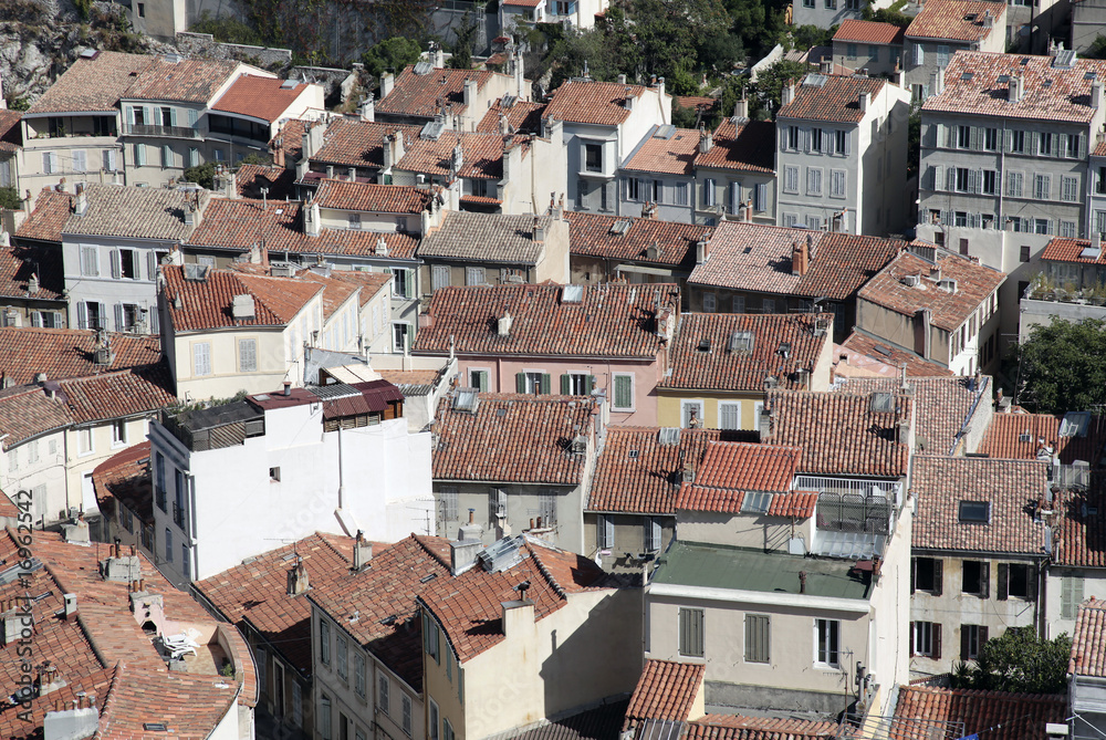 Toitures vue de la Basilique Notre Dame - Marseille