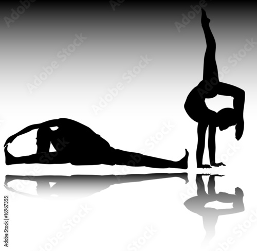 gym recreation vector silhouettes
