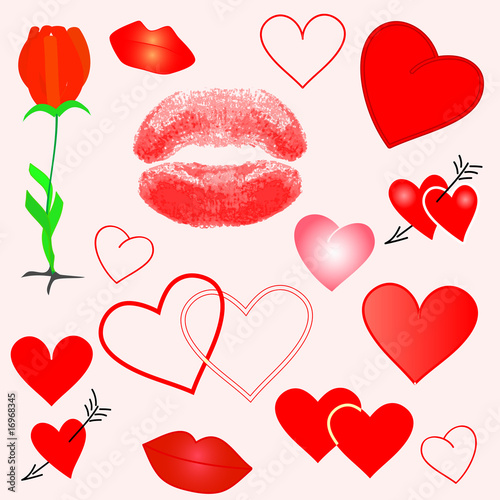 Valentine vector design elements