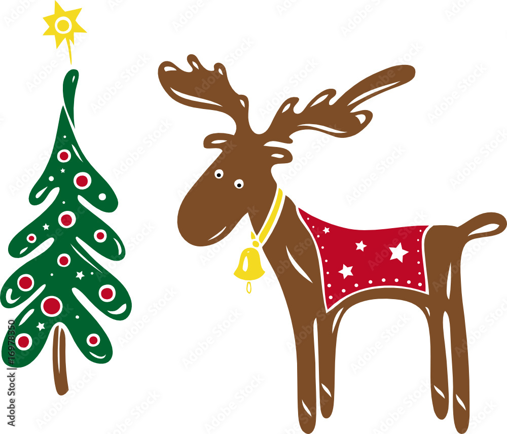 Weihnachtsbaum-Elch-Weihnachtshundepullover main image 0