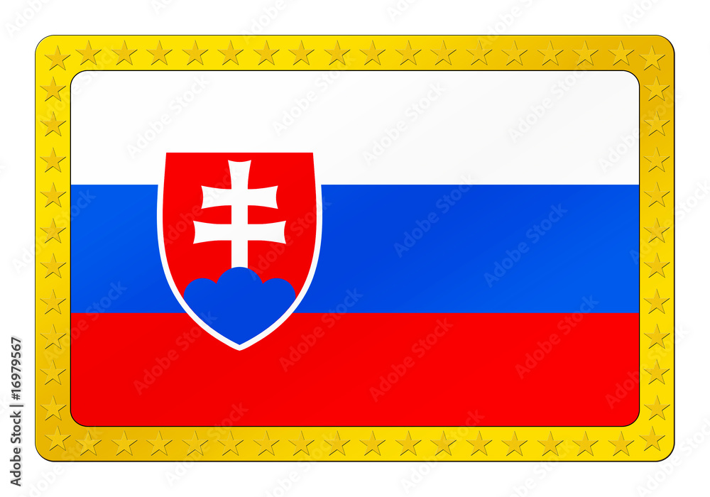 Obraz premium 3D-Button - Slowakische Flagge
